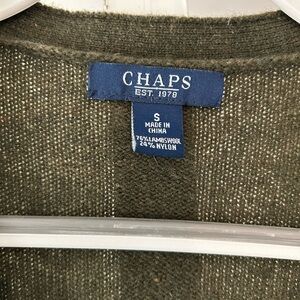 Chaps Lambswool Peplum Cardigan  olive small